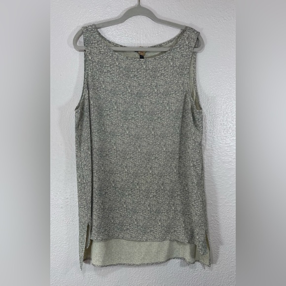 Eileen Fisher Tops - Eileen Fisher Broken Chevron Hi Low Tank Top Sleeveless Women’s Large